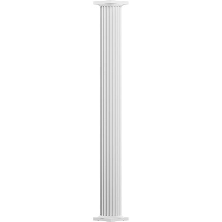 EKENA MILLWORK 6" x 8' Endura-Aluminum Column, Round Shaft (Load-Bearing 20,000 lbs), Non-Tapered, FLuted EA0608ANFSPTUTU
